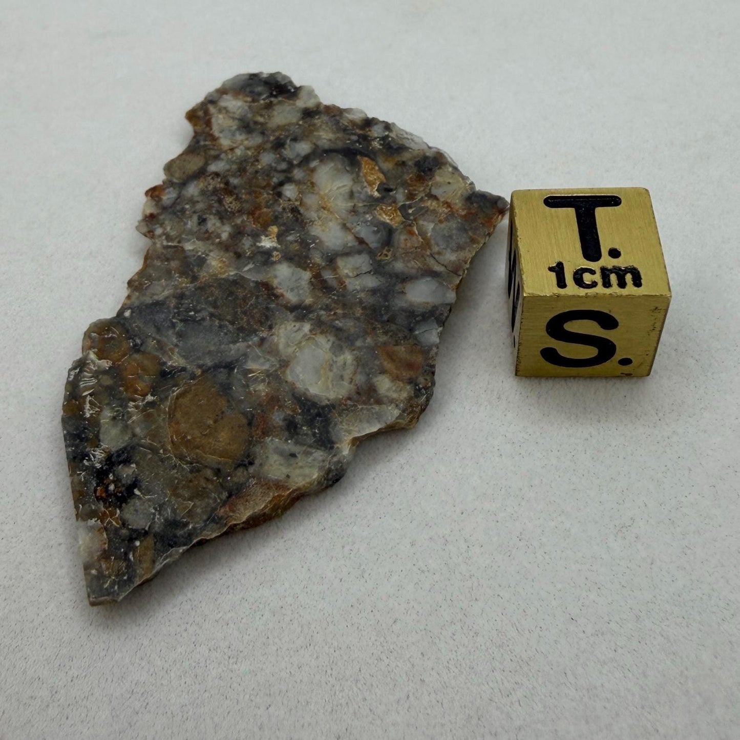 NWA 18045 Lunar Meteorite Slice, Newly Classified, Translucent, Authentic Moon Rock, Melt Breccia, 6.36 grams