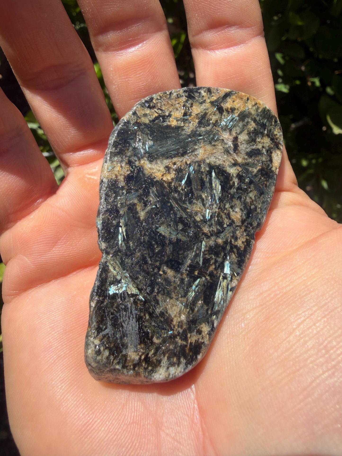Rare Nuummite Crystal Finland, Genuine Sorcerer’s Stone, Iridescent Stone, 48.82g