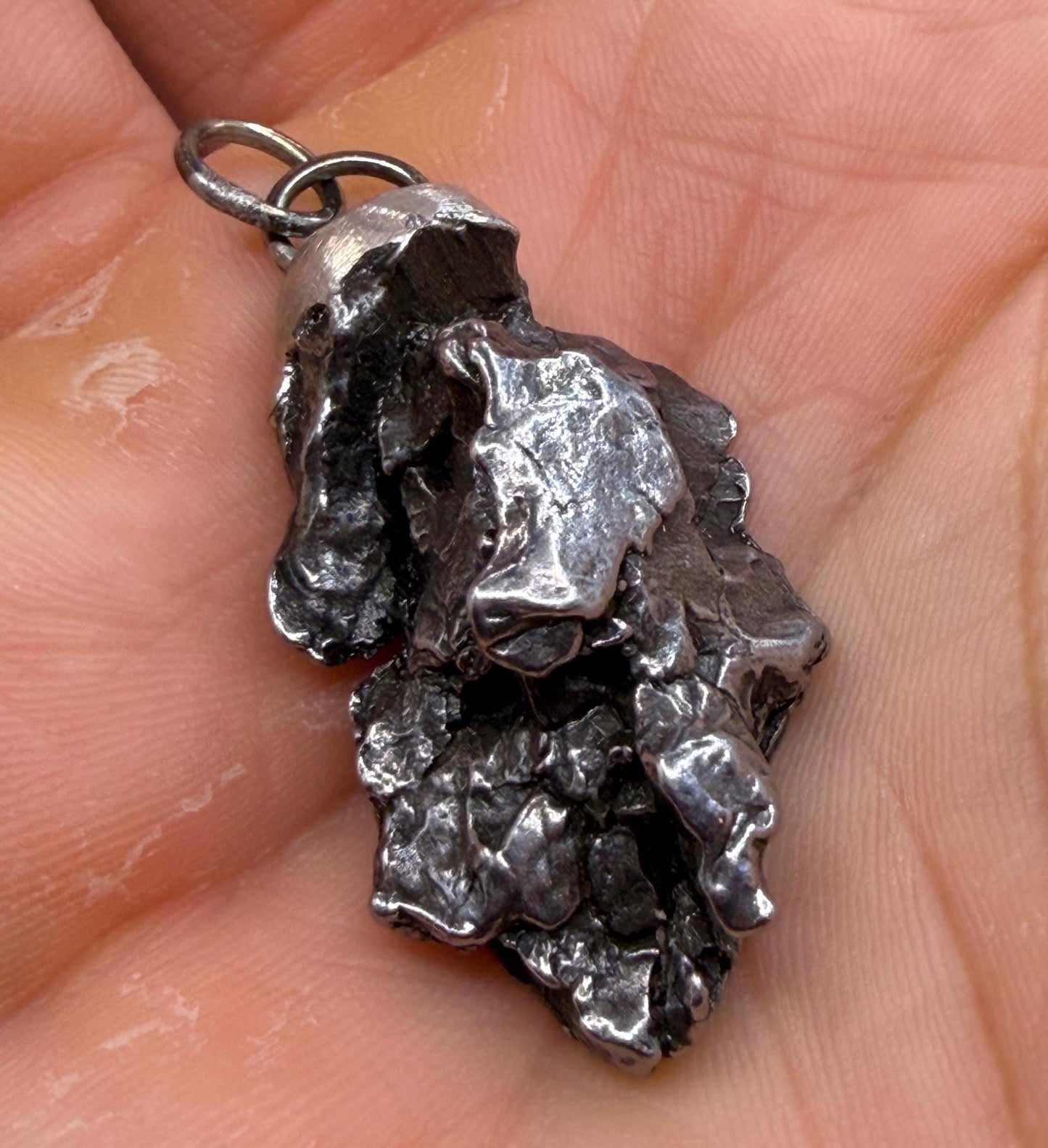 Campo del Cielo Meteorite Pendant, Authentic Astronomy Gift, Cosmic Jewelry, 17.51 grams