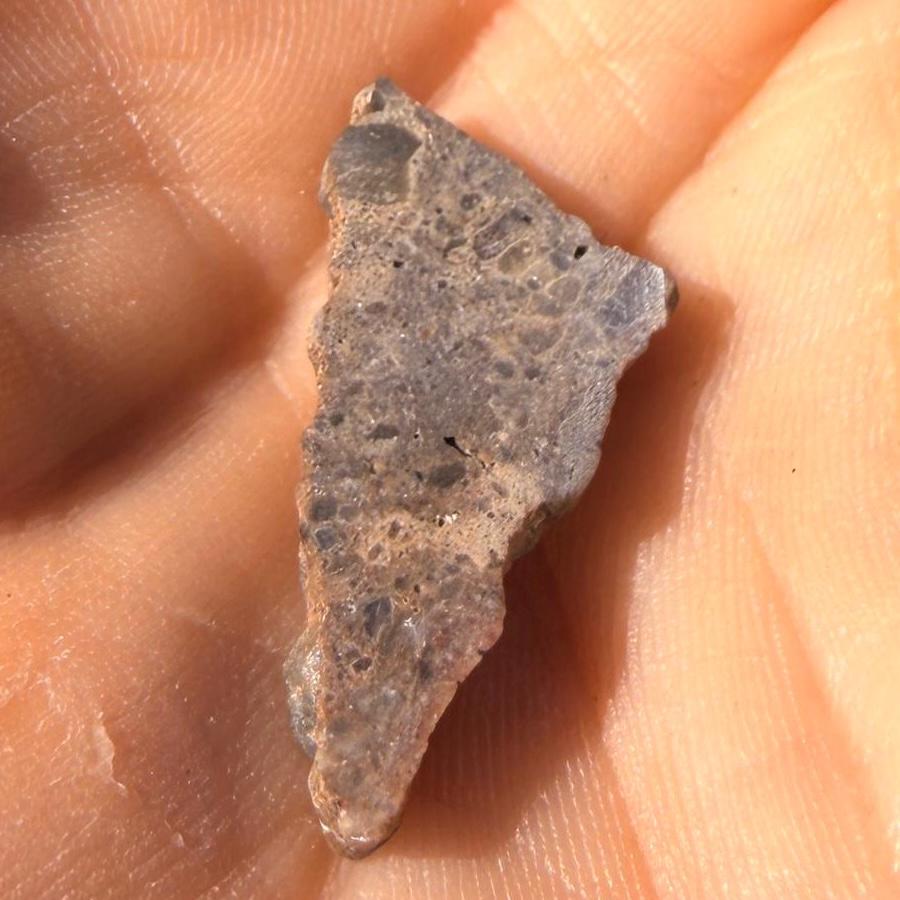 Oued el Hamim 001 Lunar Meteorite Slice, Authentic Moon Rock, Rare Aqueously Altered Lunar, 1.14g