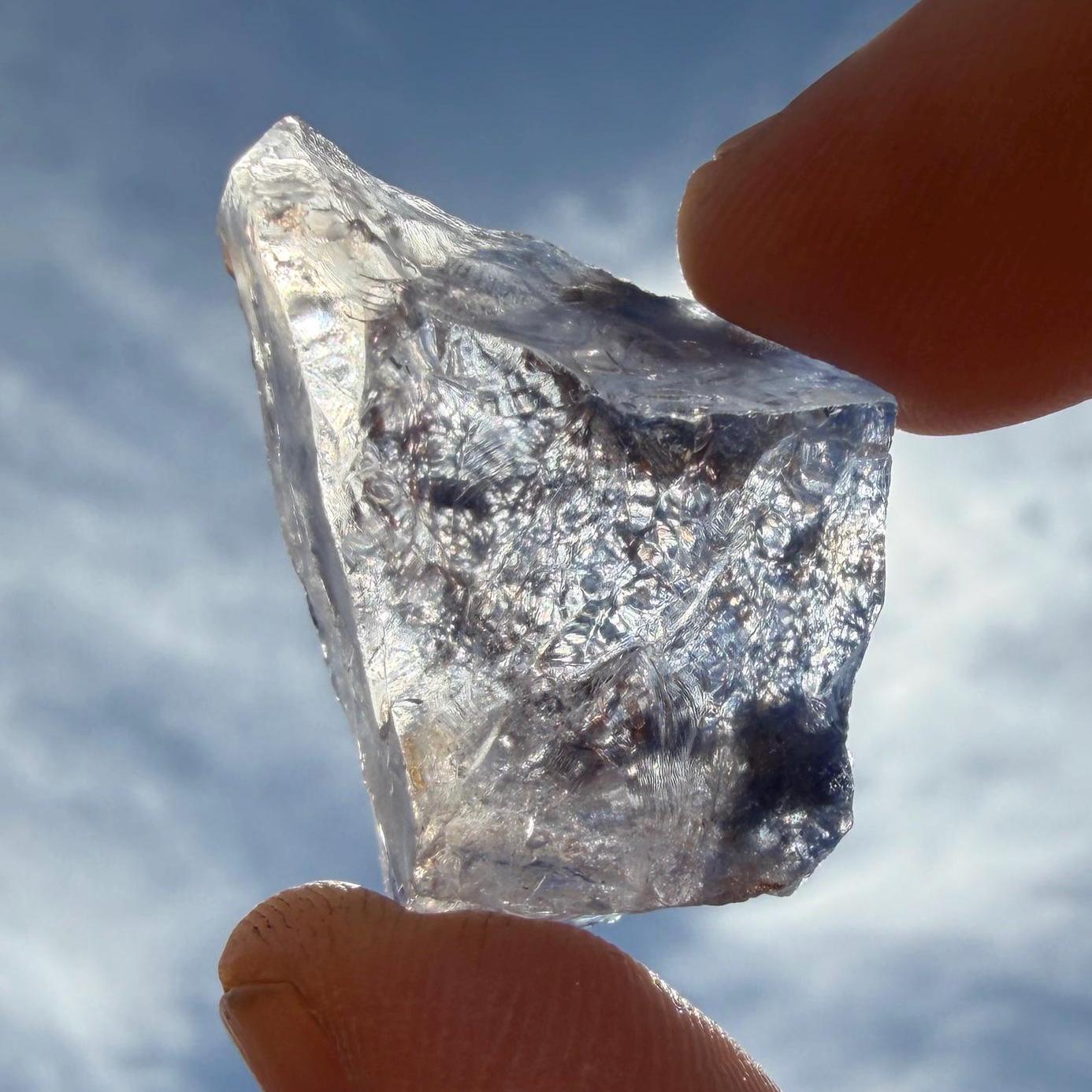 Rare Blue Dumortierite Crystal: Brazilian Gemstone for Reiki and Meditation, 11.23g/56.15ct