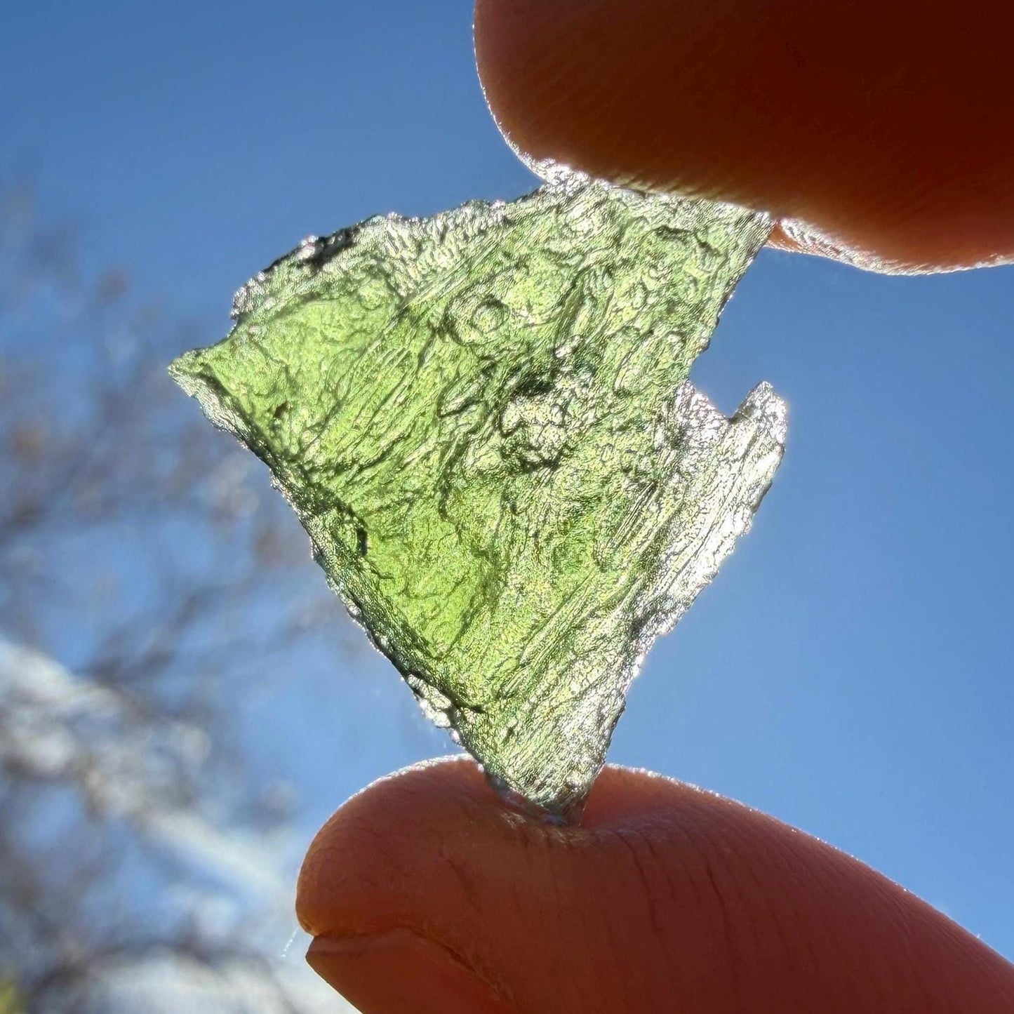 Authentic Moldavite Tektite Specimen: 2.43 grams, Reiki Talisman