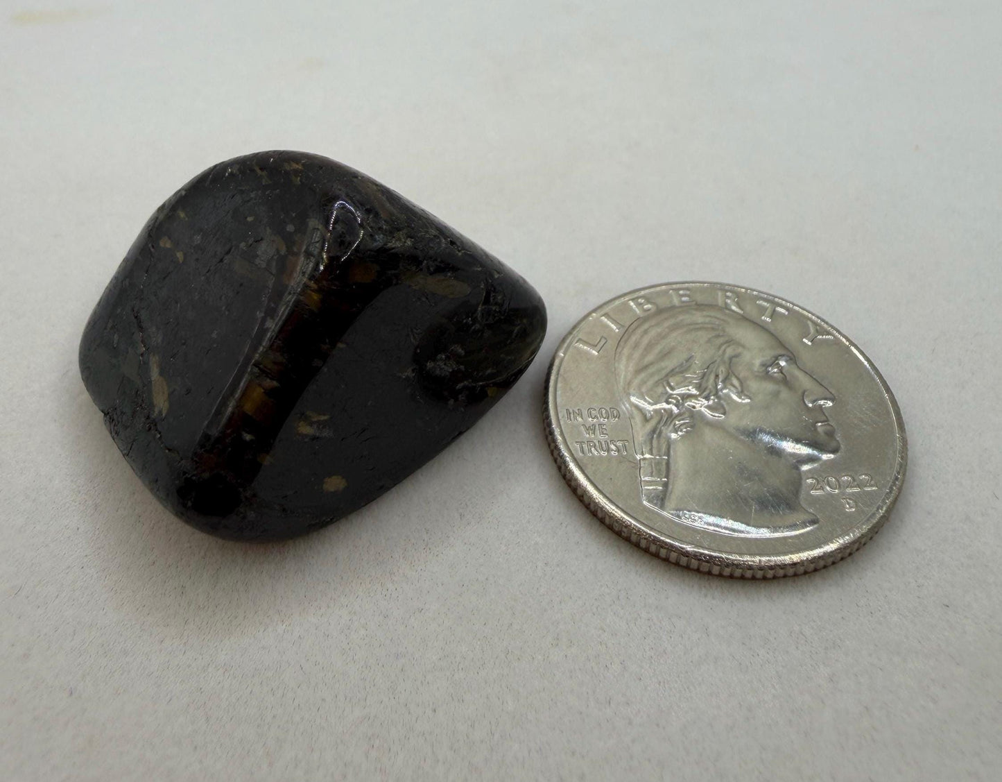 Nuummite Stone: Greenland Gemstone with Macrame Necklace and Display, Talisman, 20.67 grams