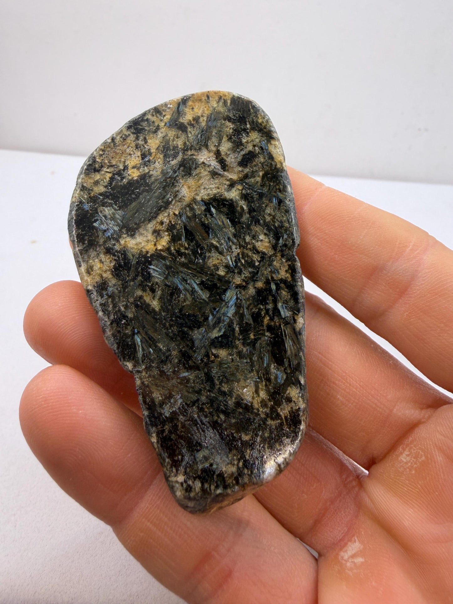 Rare Nuummite Crystal Finland, Genuine Sorcerer’s Stone, Iridescent Stone, 48.82g