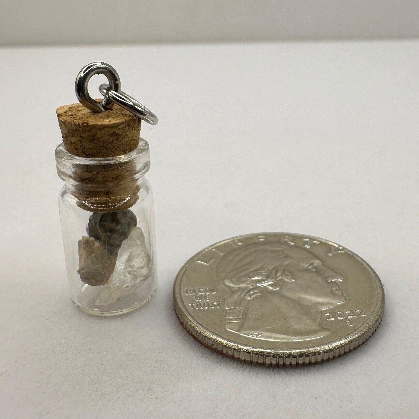 Moon Mars Earth Meteorite Pendant: Bechar 007, Shergottite, Phenacite