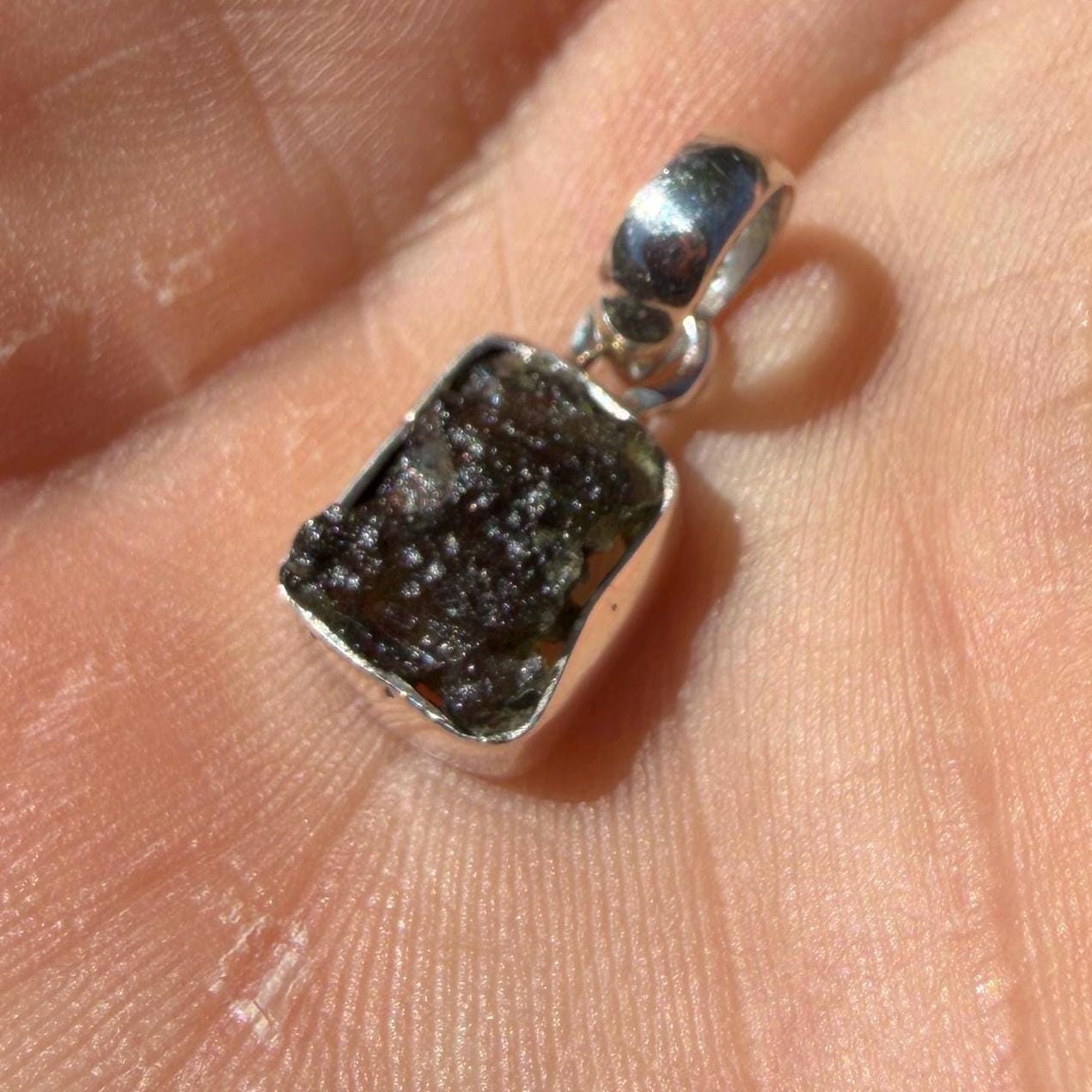 Authentic Moldavite Tektite Pendant: Czech Republic, Reiki Energy, 1.60 gram