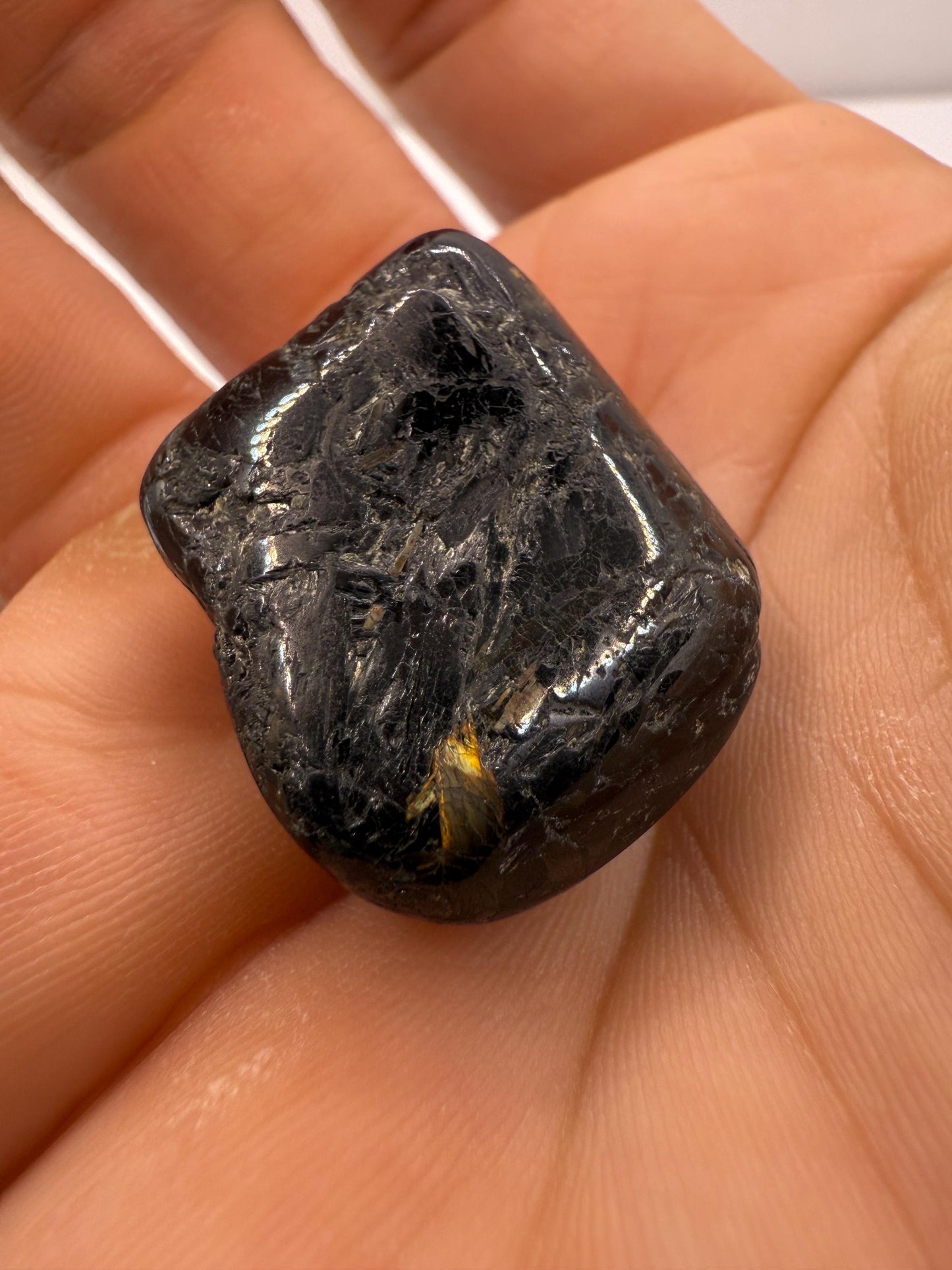 Nuummite Stone: Greenland, Socerer’s Stone, Grounding, Talisman, 16.00 grams