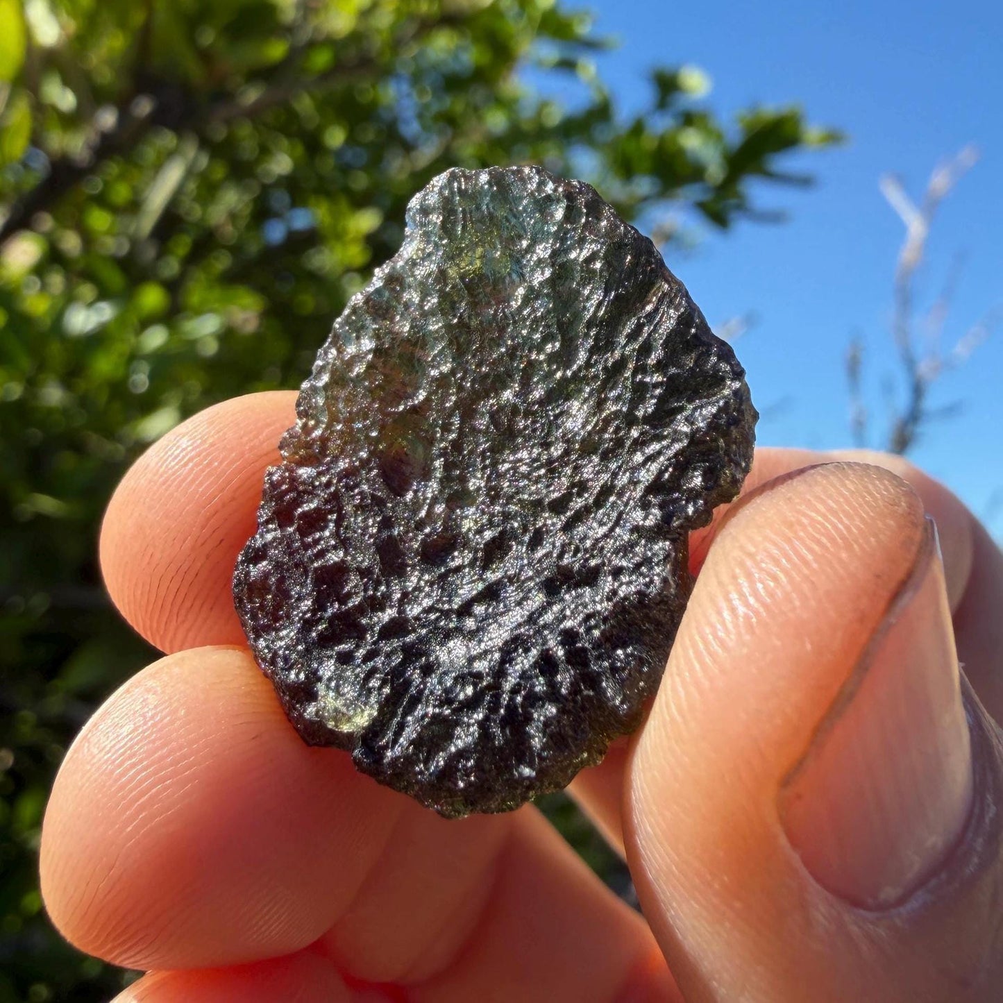 Authentic Moldavite Tektite Specimen: 4.37 grams, Reiki Talisman