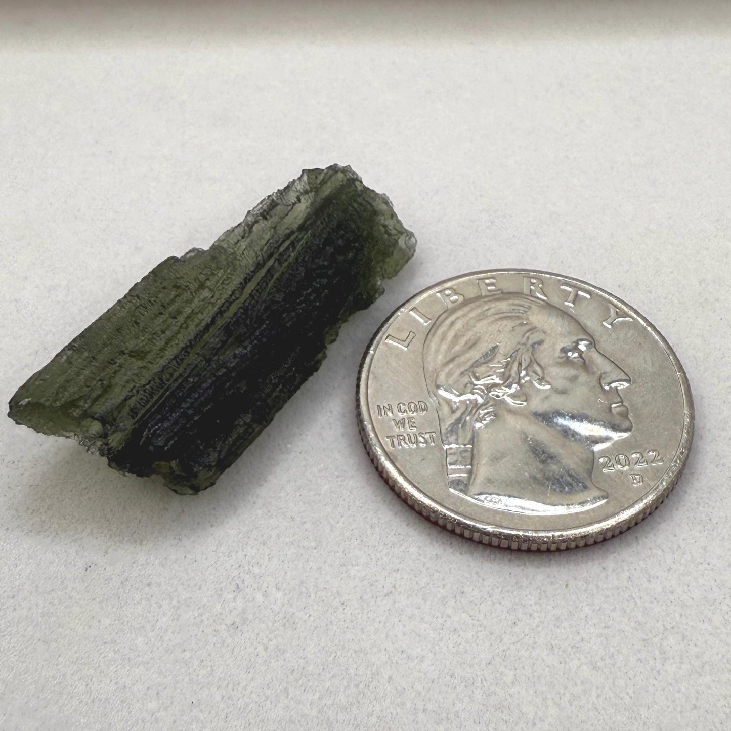 Moldavite Tektite Specimen, Natural Hole, Czech Republic (3.82 grams)