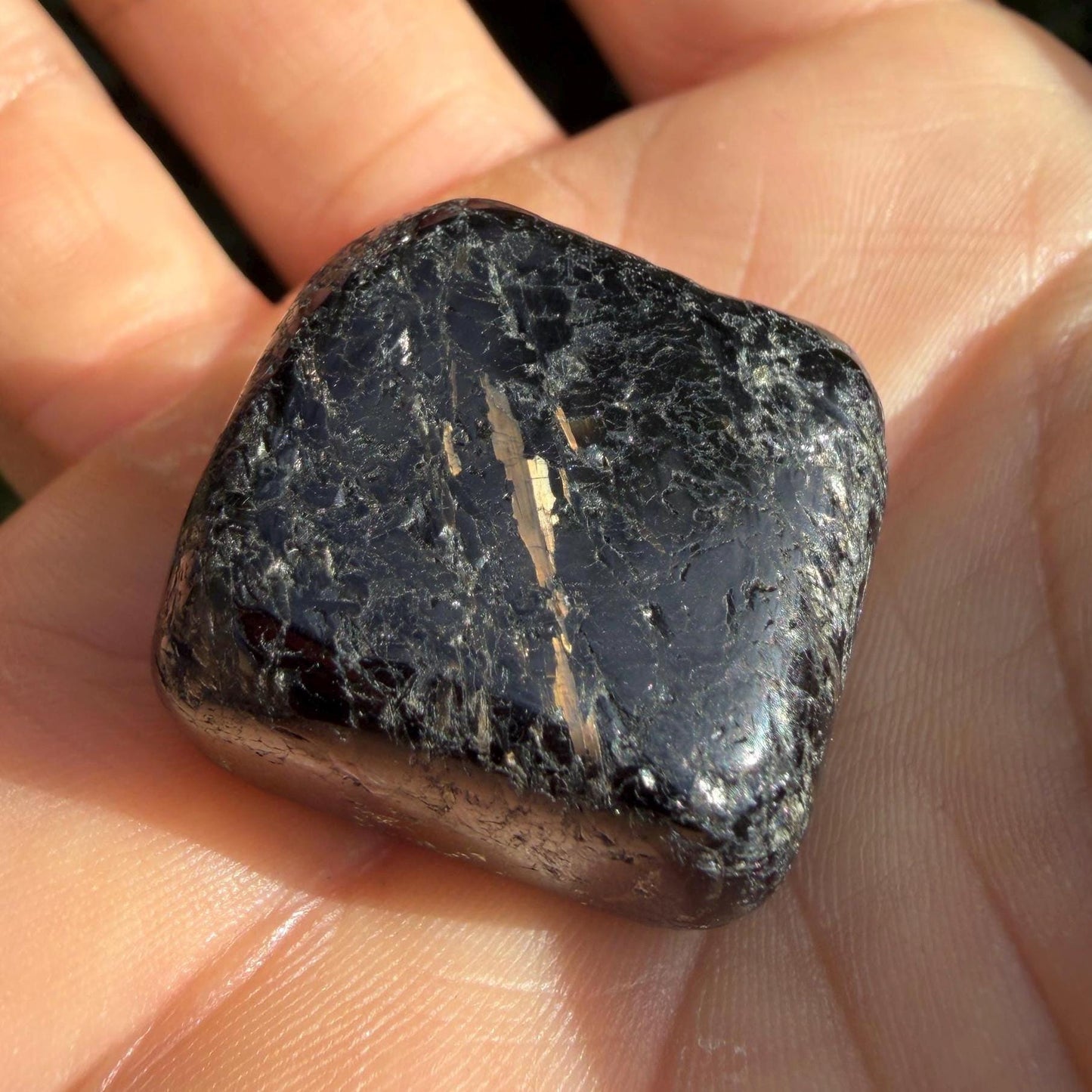 Nuummite Stone: Rare Greenland Gemstone Talisman, Ancient Transformation Crystal, 25.14 grams