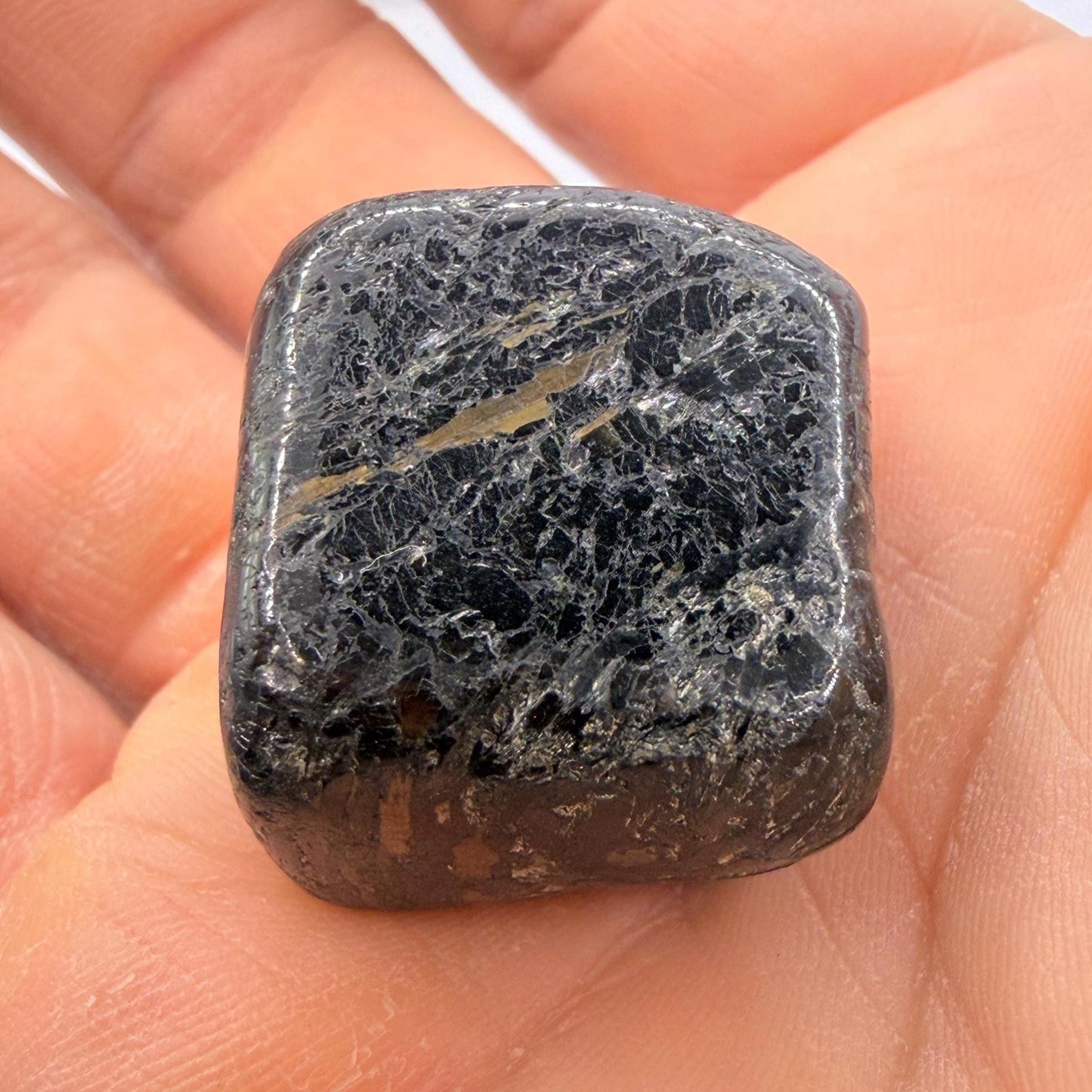 Nuummite Stone: Rare Greenland Gemstone Talisman, Ancient Transformation Crystal, 25.14 grams
