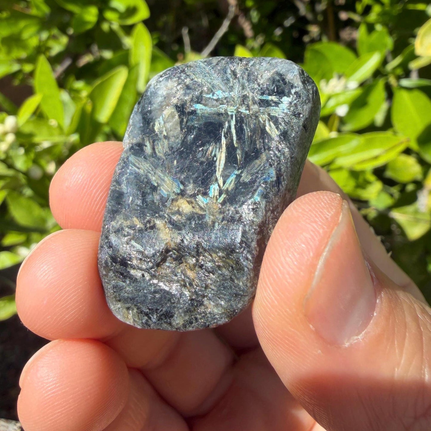 Rare Nuummite Crystal Finland, Genuine Sorcerer’s Stone, Iridescent Stone, 20.96g