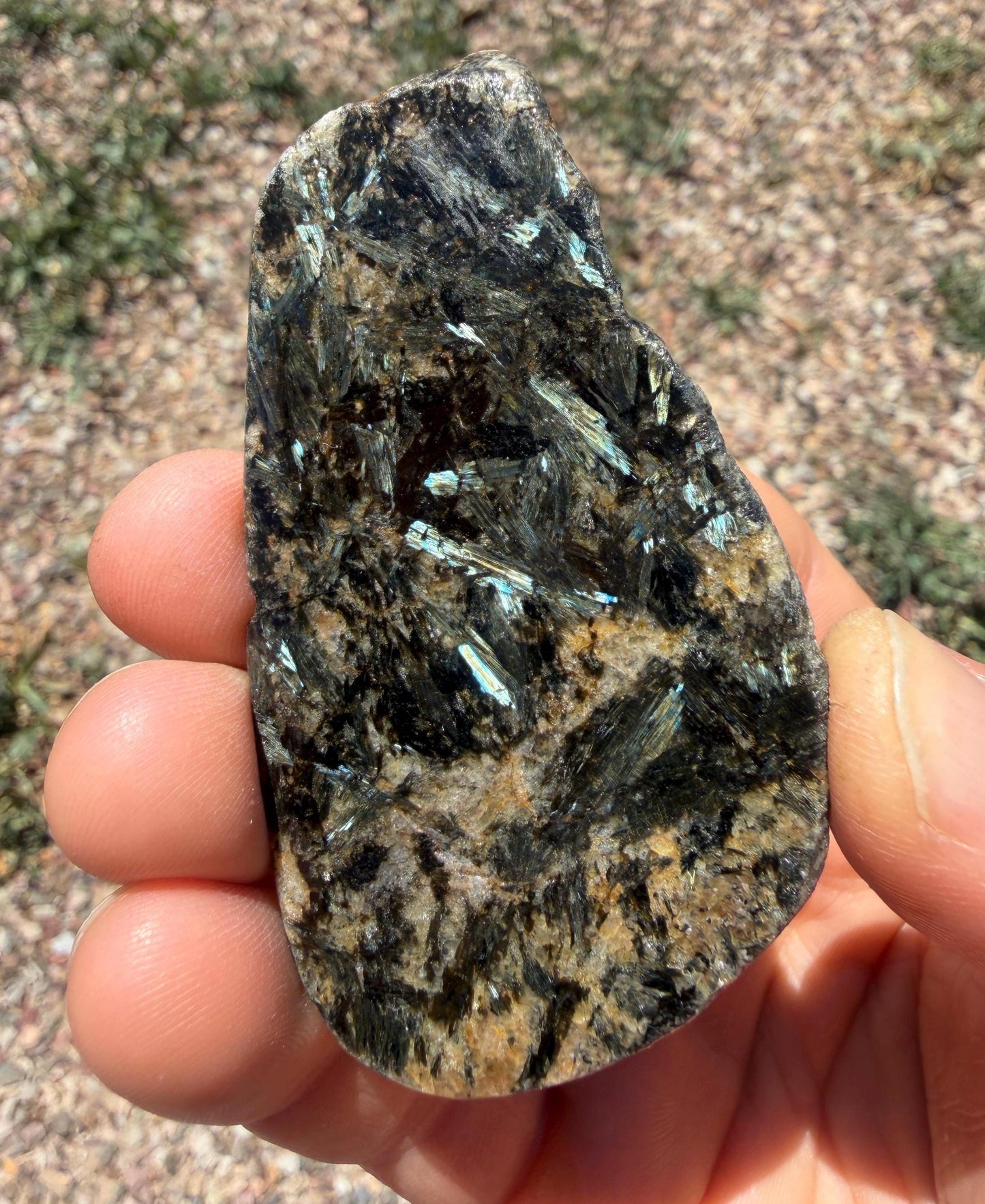 Rare Nuummite Crystal Finland, Genuine Sorcerer’s Stone, Iridescent Stone, 48.82g