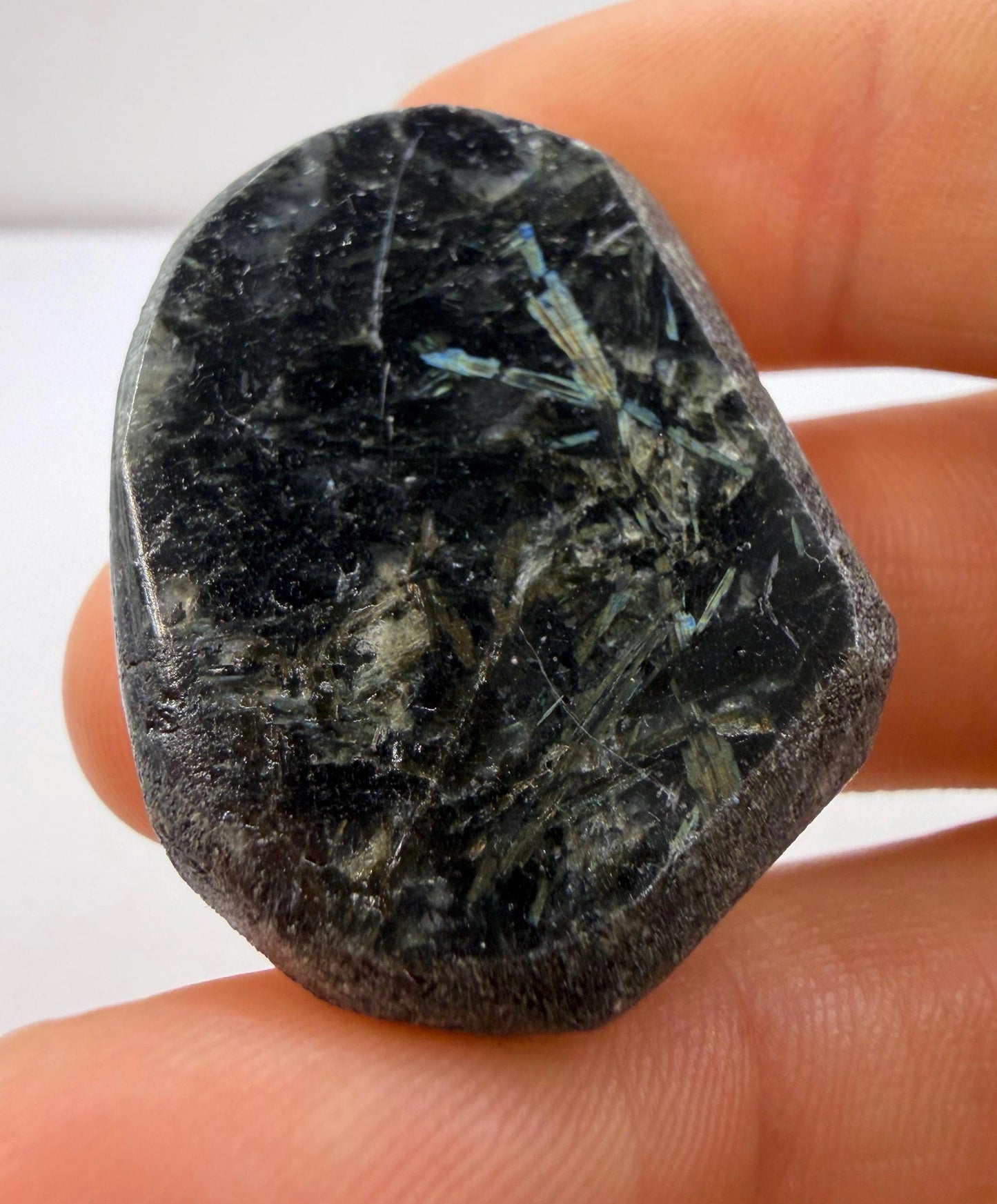 Rare Nuummite Crystal Finland, Genuine Sorcerer’s Stone, Iridescent Stone, 13.96g
