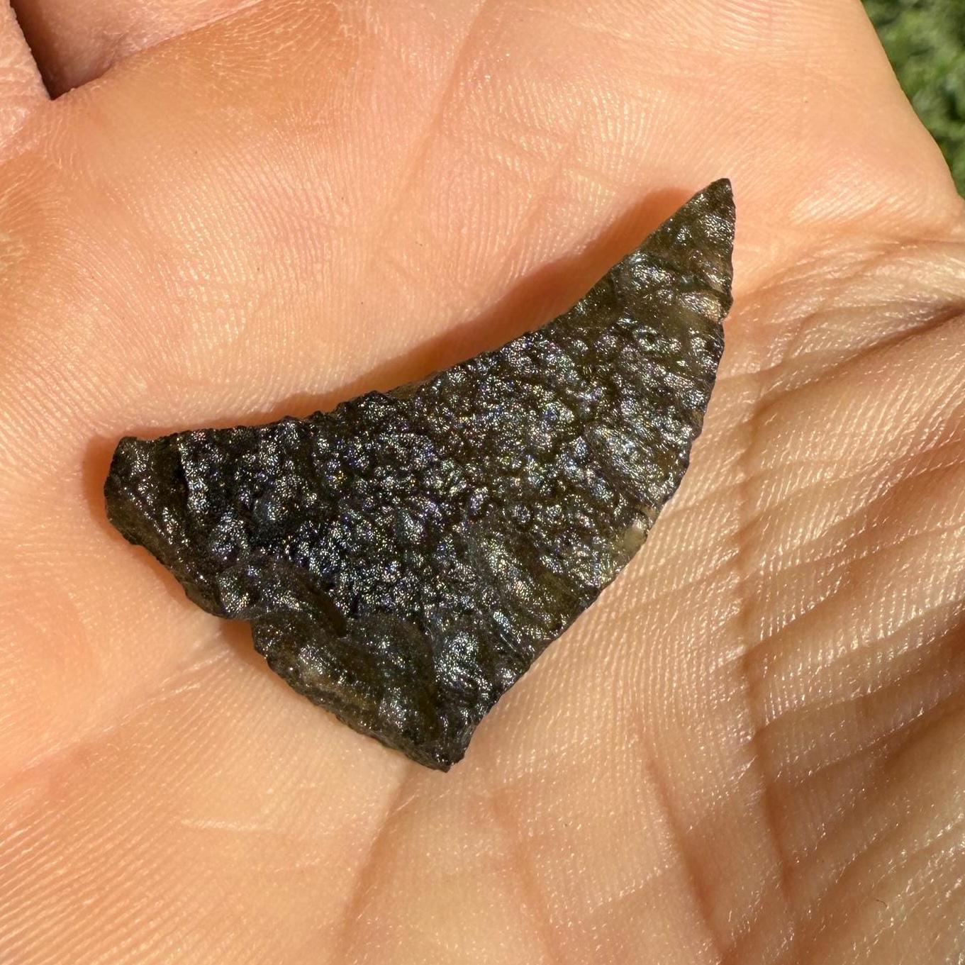 Moldavite Tektite Specimen: Authentic Reiki Crystal, 3.51g/17.55ct