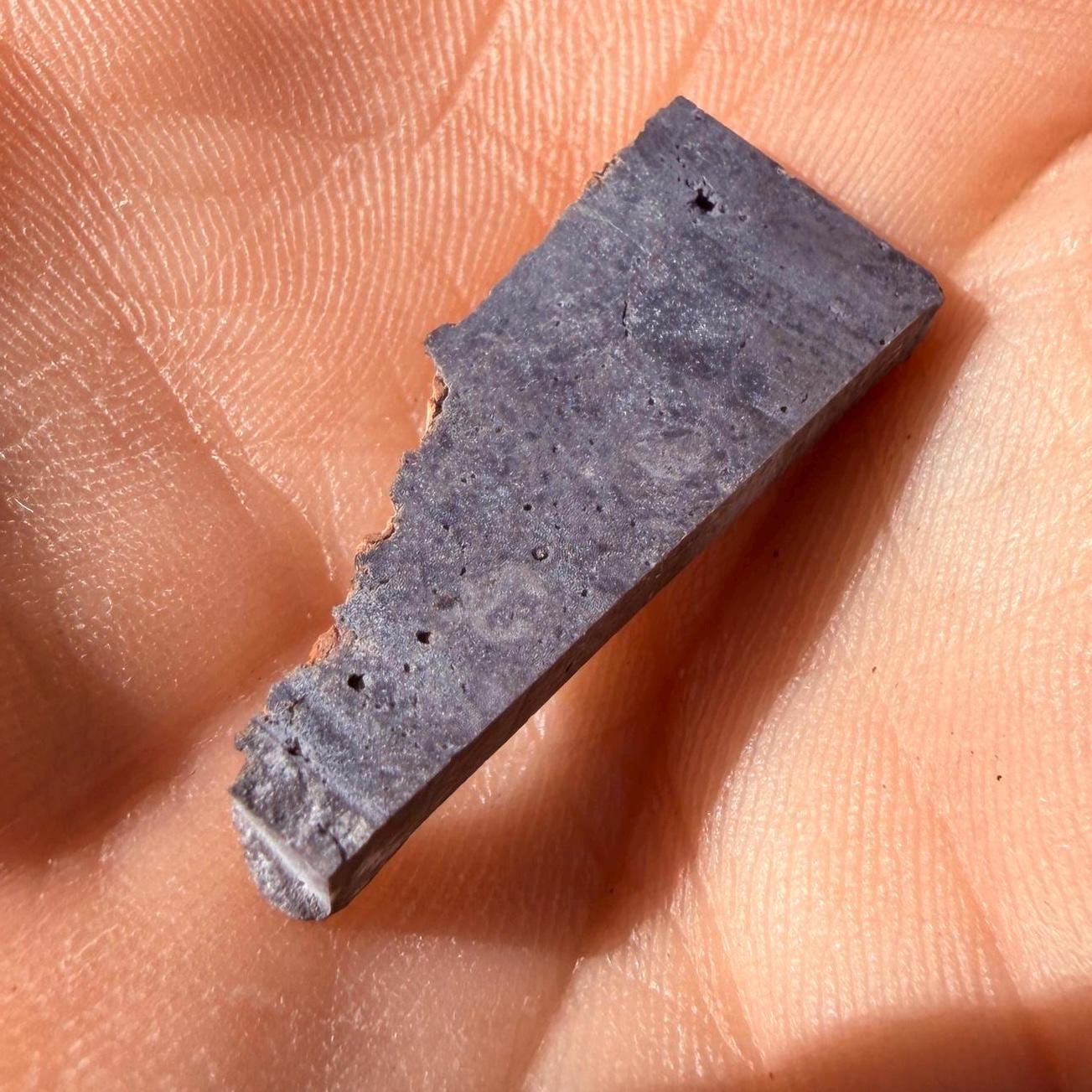 NWA 16315 Lunar Melt Breccia Meteorite Slice, Authentic Moon Rock, Mauritania, 1.26g