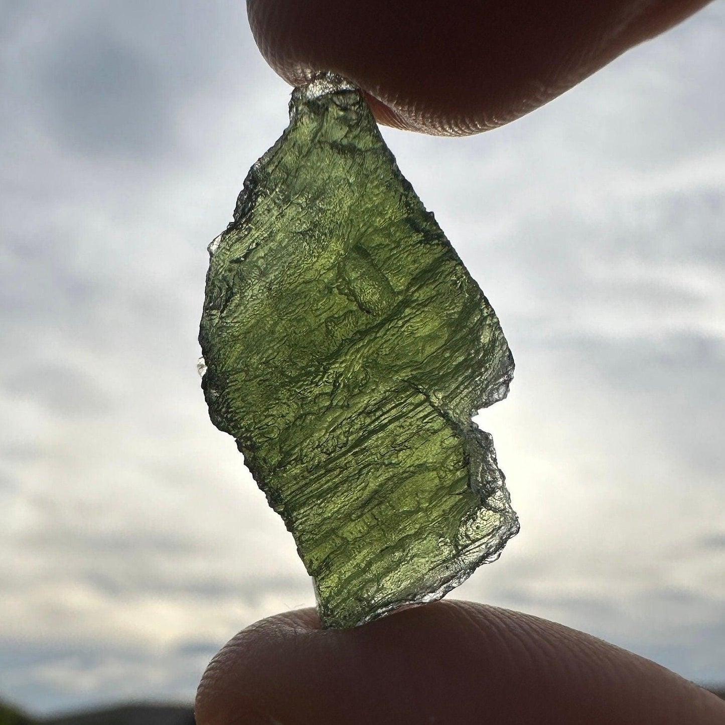 Authentic Moldavite Tektite Specimen: 4.20g/21ct