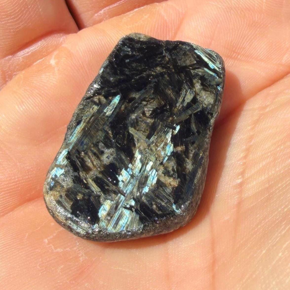 Rare Nuummite Crystal Finland, Genuine Sorcerer’s Stone, Iridescent Stone, 13.73g