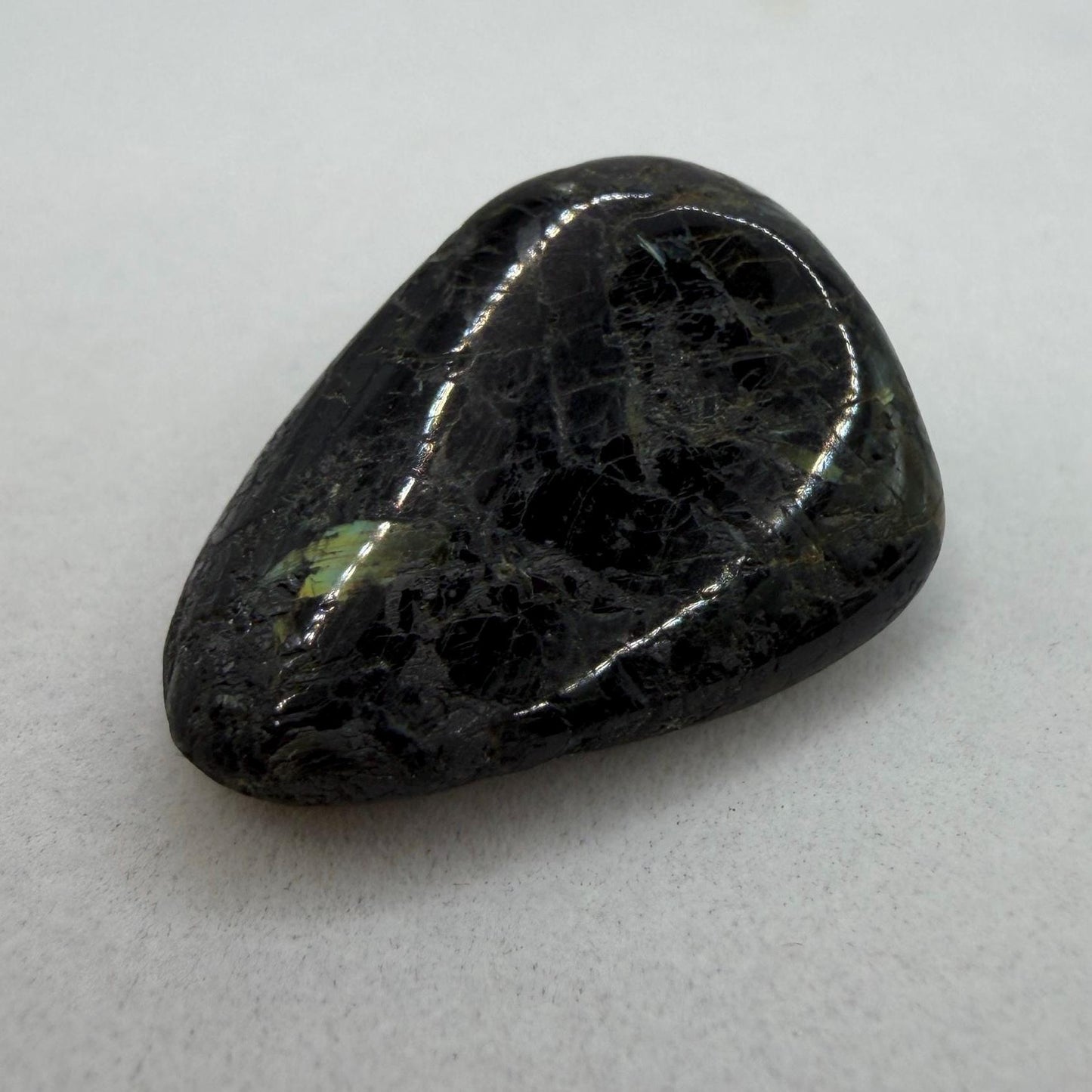 Greenland Nuummite Stone: Reiki Healing Stone, Protection Talisman, 6.91 grams
