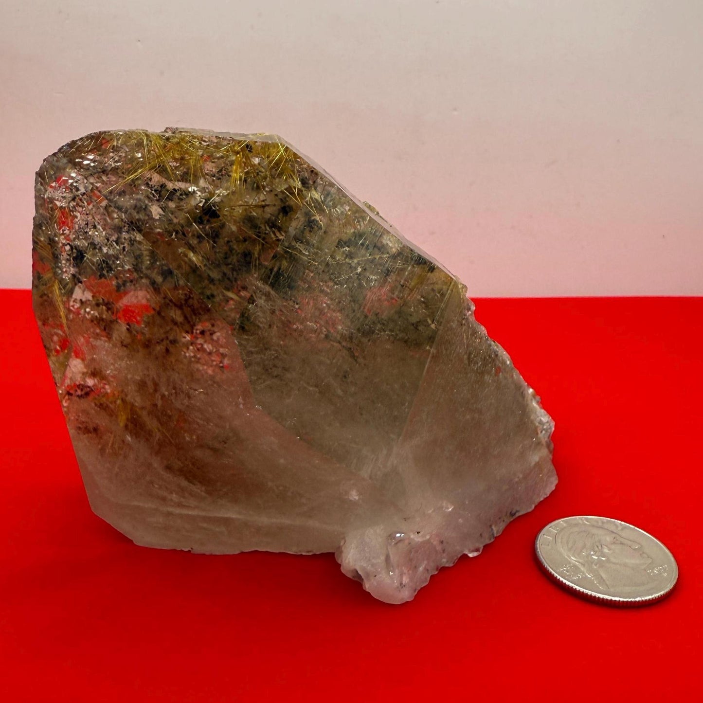 Golden Rutilated Quartz Crystal: Brazilian Fine Crystal, 398 grams