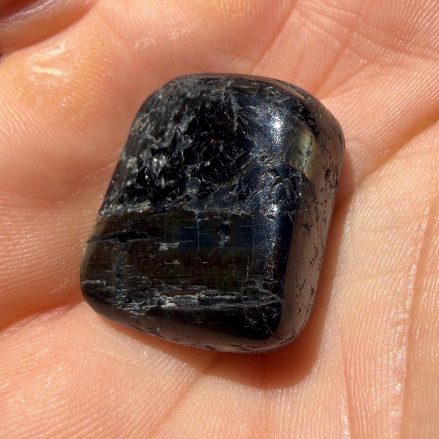 Greenland Nuummite Stone: Reiki Healing Stone, Protection Talisman, 9.61 grams