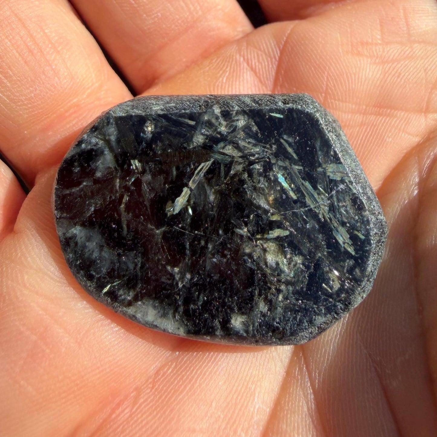 Rare Nuummite Crystal Finland, Genuine Sorcerer’s Stone, Iridescent Stone, 13.96g