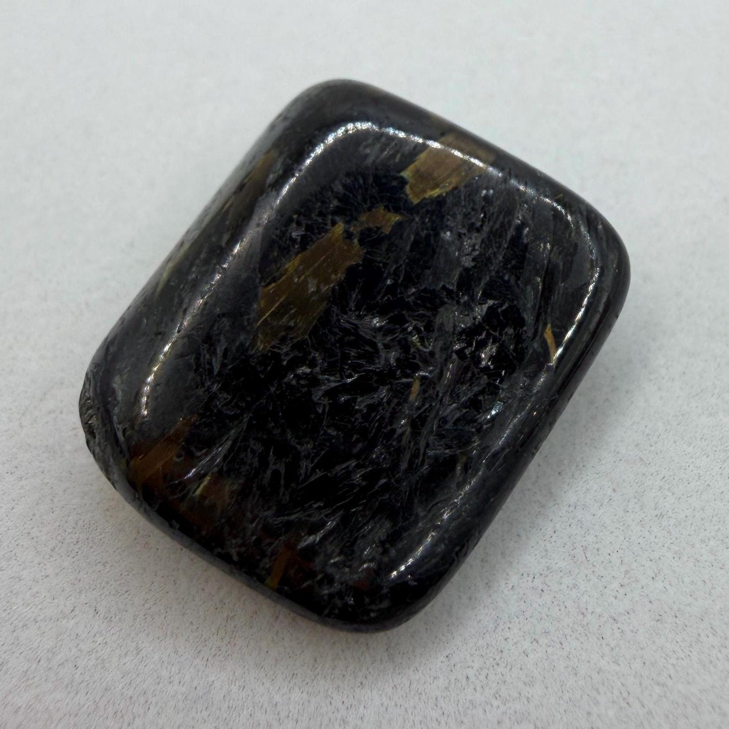 Fiery Flash Nuummite Stone: Greenland Sorcerer's Gem, Macrame Necklace