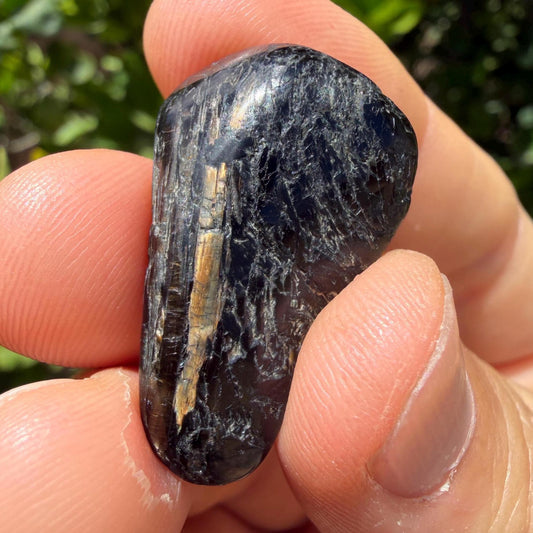 Greenland Nuummite Stone: Reiki Healing Stone, Protection Talisman, 9.17 grams