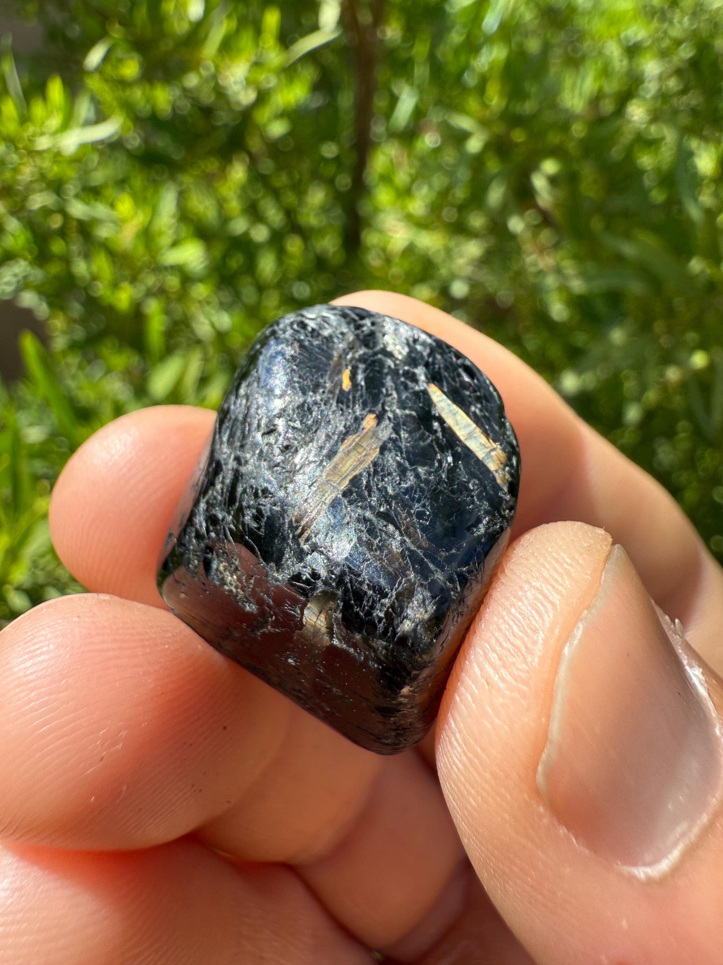 Nuummite Stone: Greenland, Socerer’s Stone, Grounding, Talisman, 16.00 grams