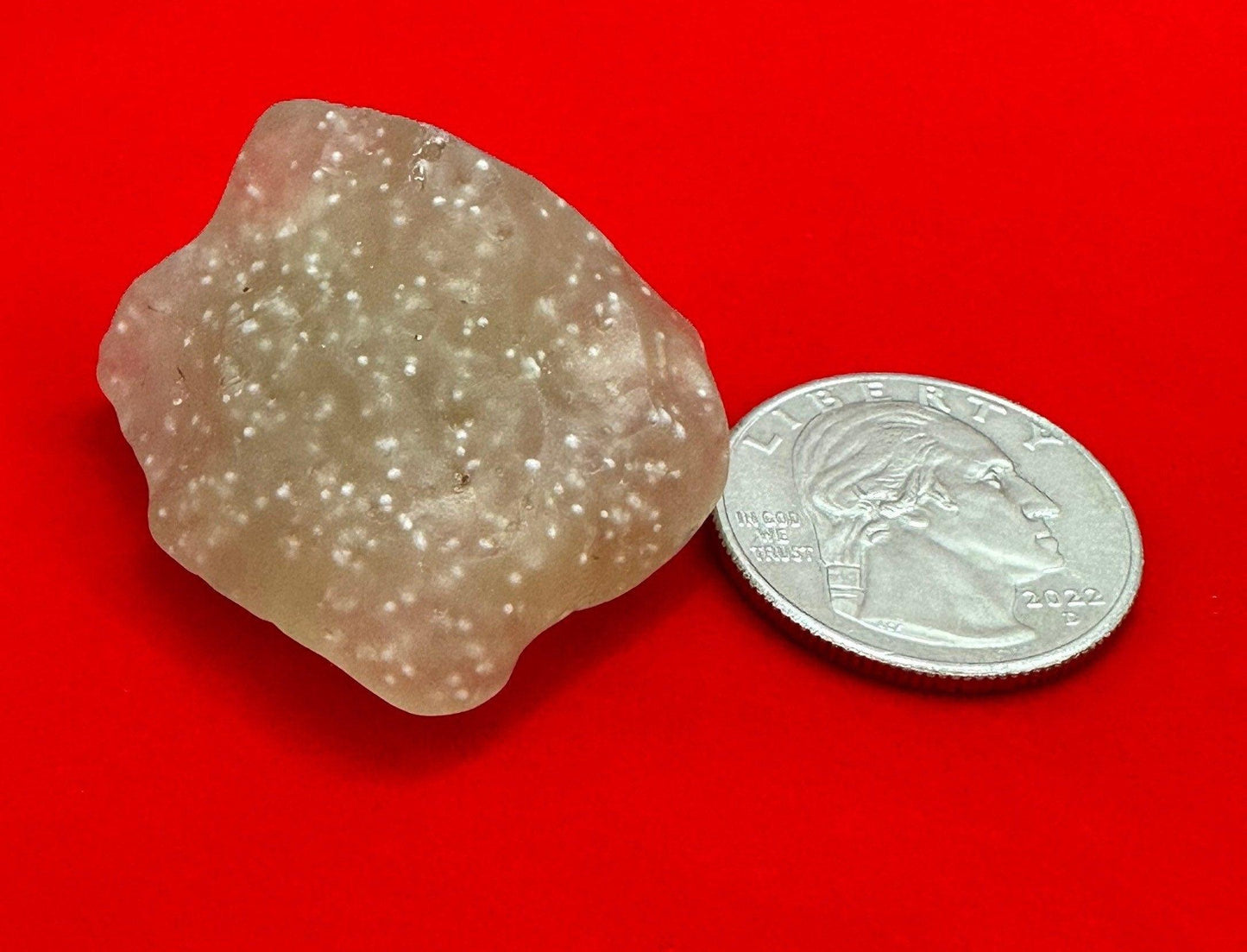 Libyan Desert Glass: Golden Tektite Talisman with Sand Grains, 20.86 grams