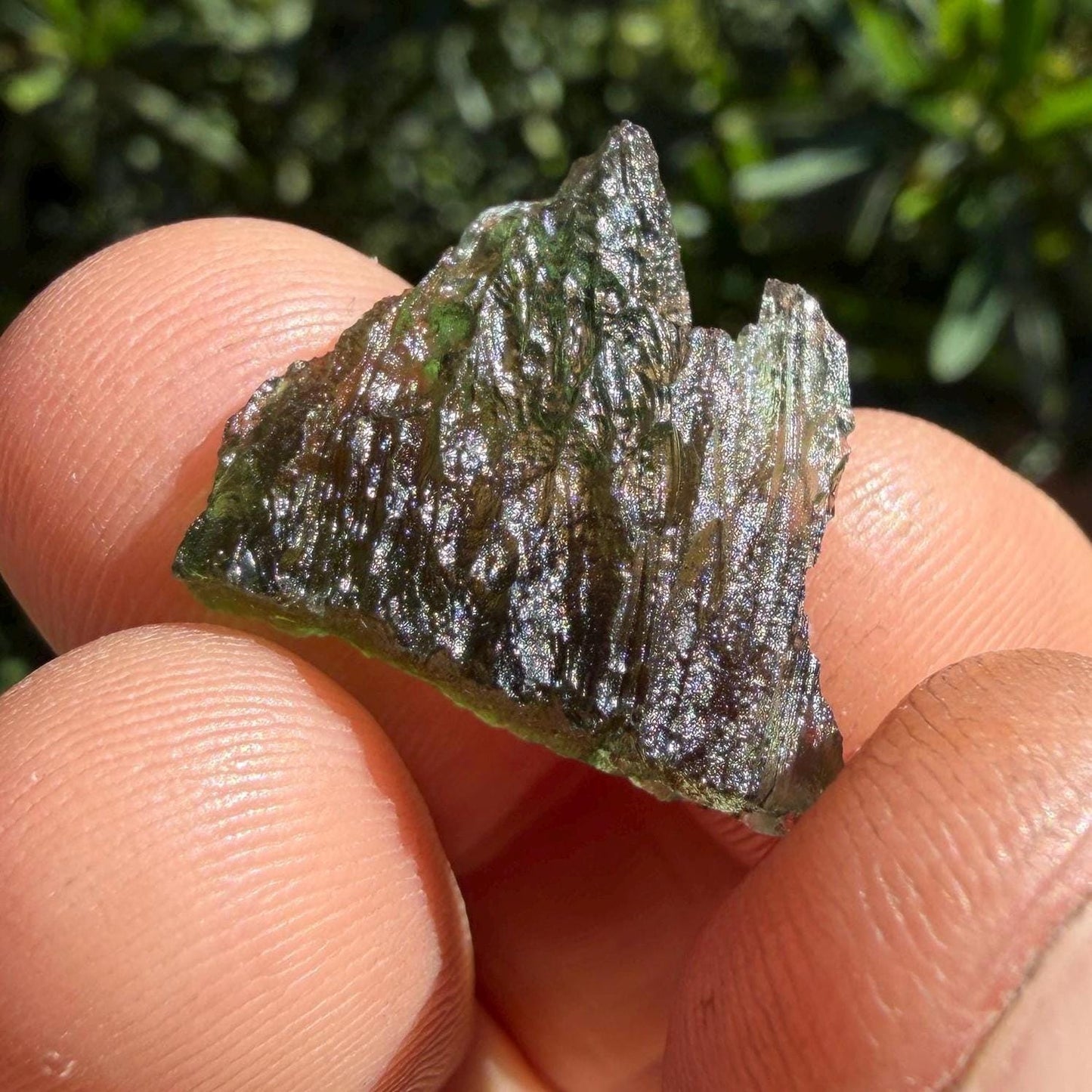 Authentic Moldavite Tektite Specimen: 2.43 grams, Reiki Talisman