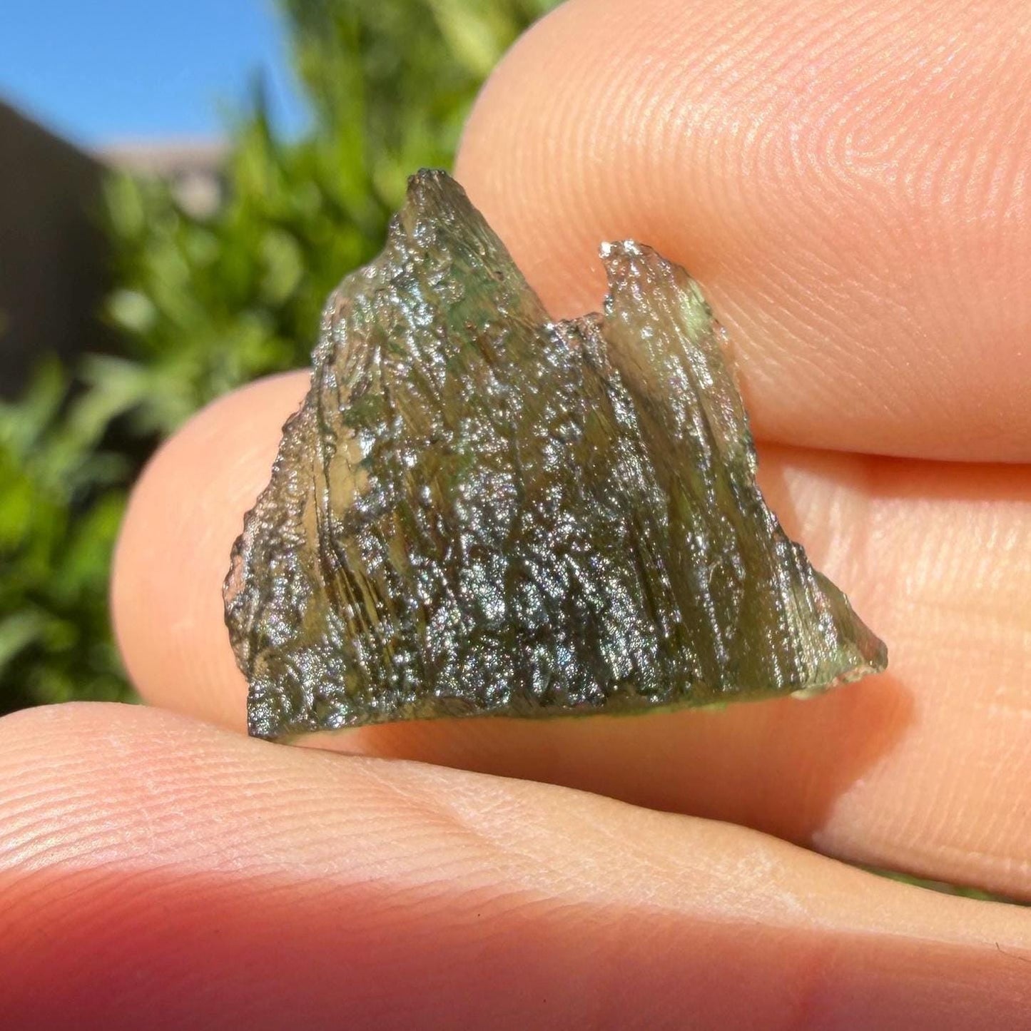 Authentic Moldavite Tektite Specimen: 2.43 grams, Reiki Talisman