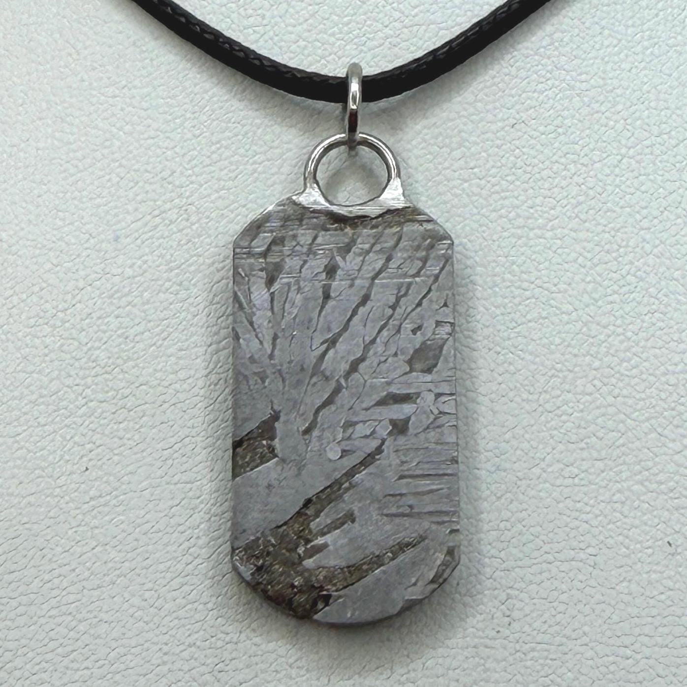 Aletai Meteorite Pendant, Space Jewelry, Etched Iron Widmanstätten 8.80g