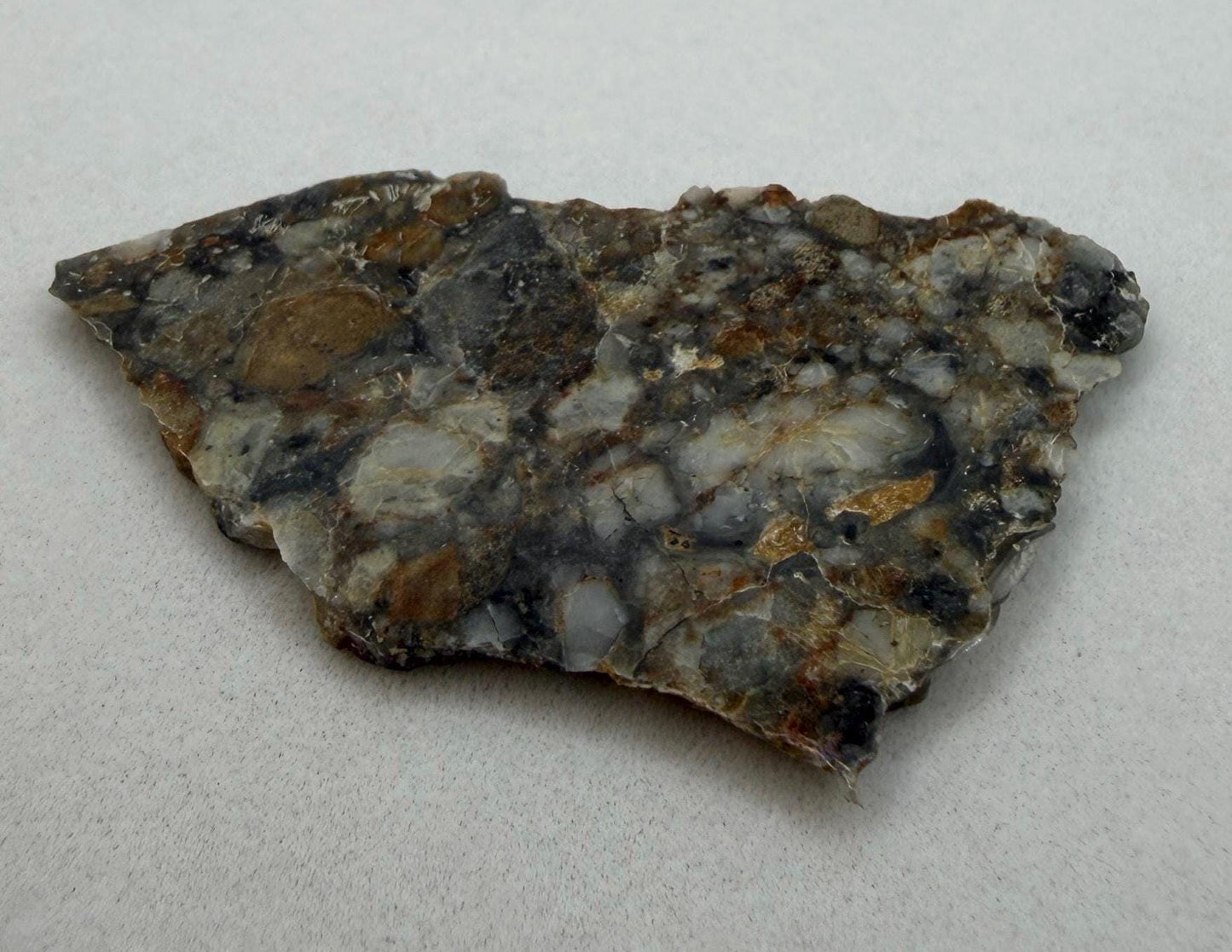 NWA 18045 Lunar Meteorite Slice, Newly Classified, Translucent, Authentic Moon Rock, Melt Breccia, 6.36 grams