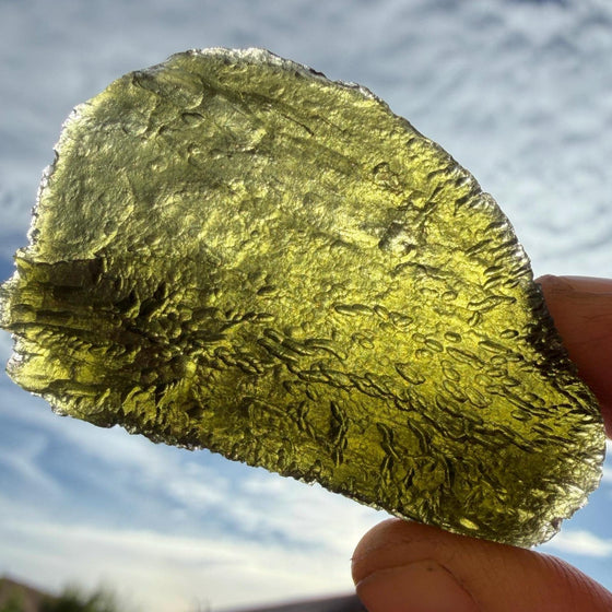 Authentic Moldavite Tektite Specimen, Reiki Healing Crystal, 18.22g/91.1ct