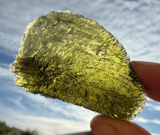 Authentic Moldavite Tektite Specimen, Reiki Healing Crystal, 18.22g/91.1ct