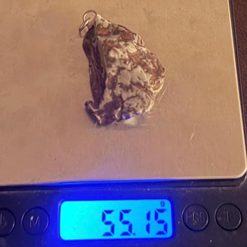 Gebel Kamil Iron Meteorite Pendant, Egypt, Authentic Meteorite, 55.15g