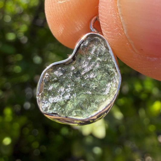 Authentic Moldavite Tektite Pendant: Czech Republic, Reiki Energy, 1.32 gram