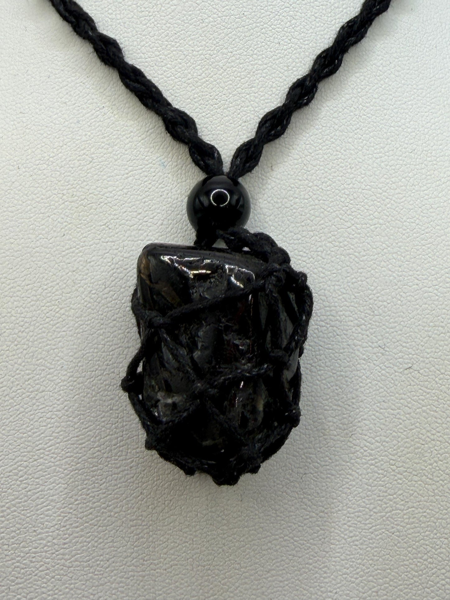 Greenland Nuummite Stone: Reiki Grounding Gemstone, 21.71 grams