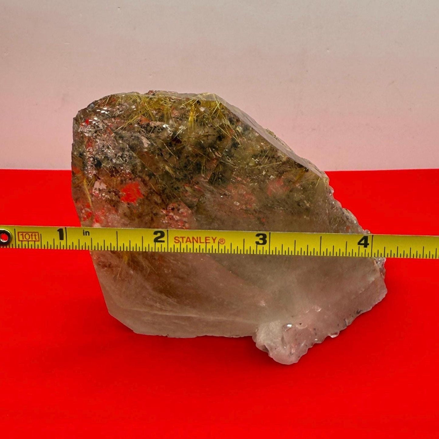 Golden Rutilated Quartz Crystal: Brazilian Fine Crystal, 398 grams