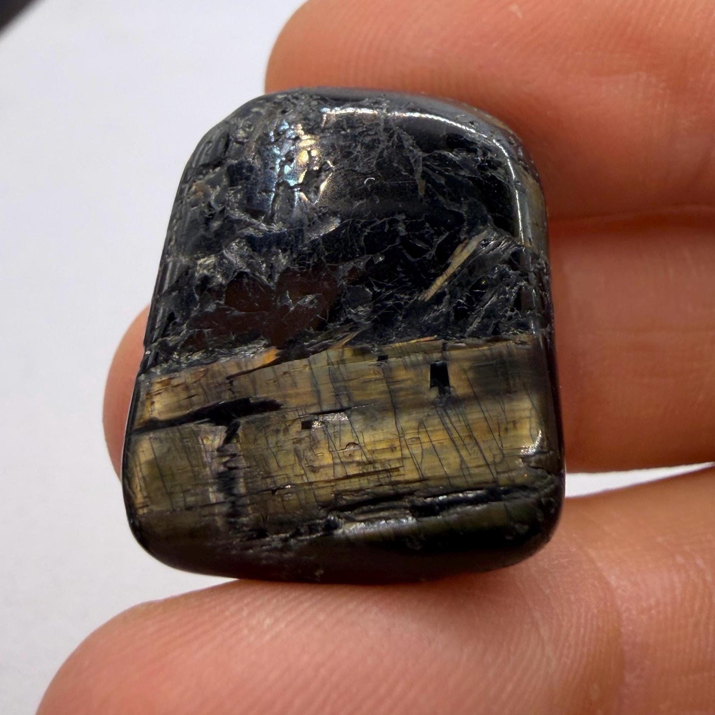 Greenland Nuummite Stone: Reiki Healing Stone, Protection Talisman, 9.61 grams