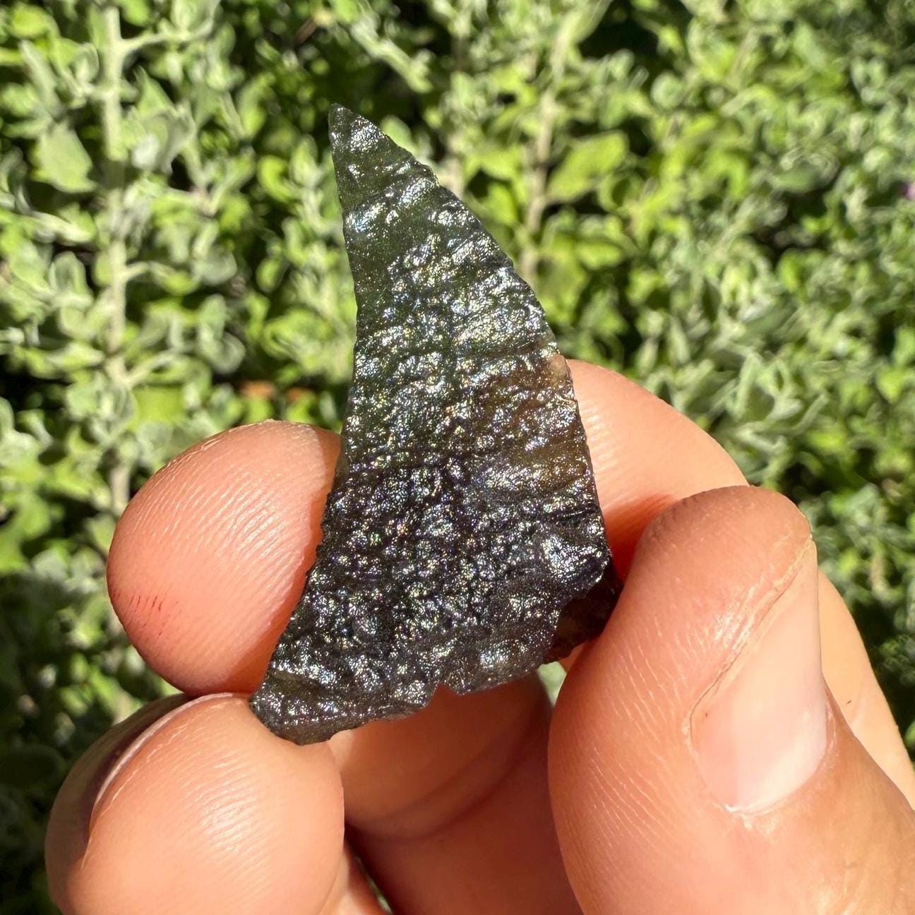 Moldavite Tektite Specimen: Authentic Reiki Crystal, 3.51g/17.55ct