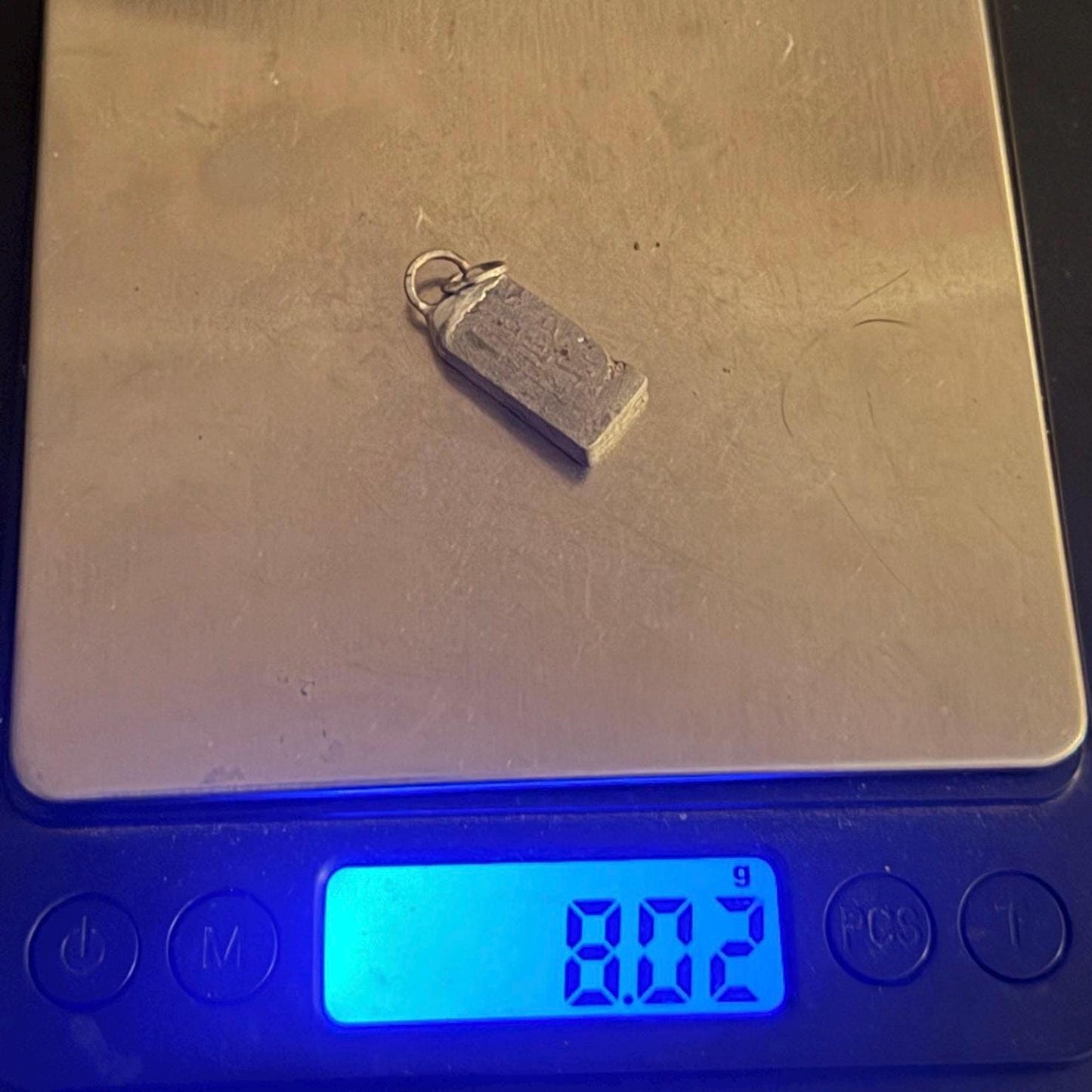 Aletai Meteorite Pendant, Space Jewelry, Etched Iron Widmanstätten 8.02g