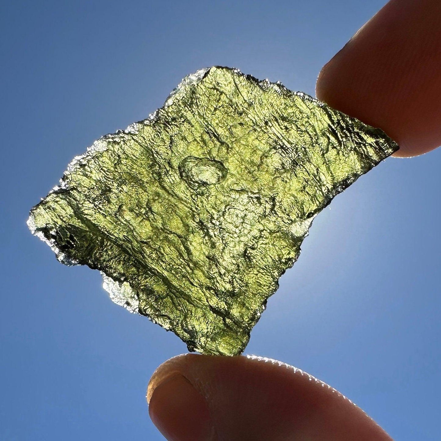 Authentic Moldavite Tektite Specimen: Spiritual Talisman, 8.56 grams