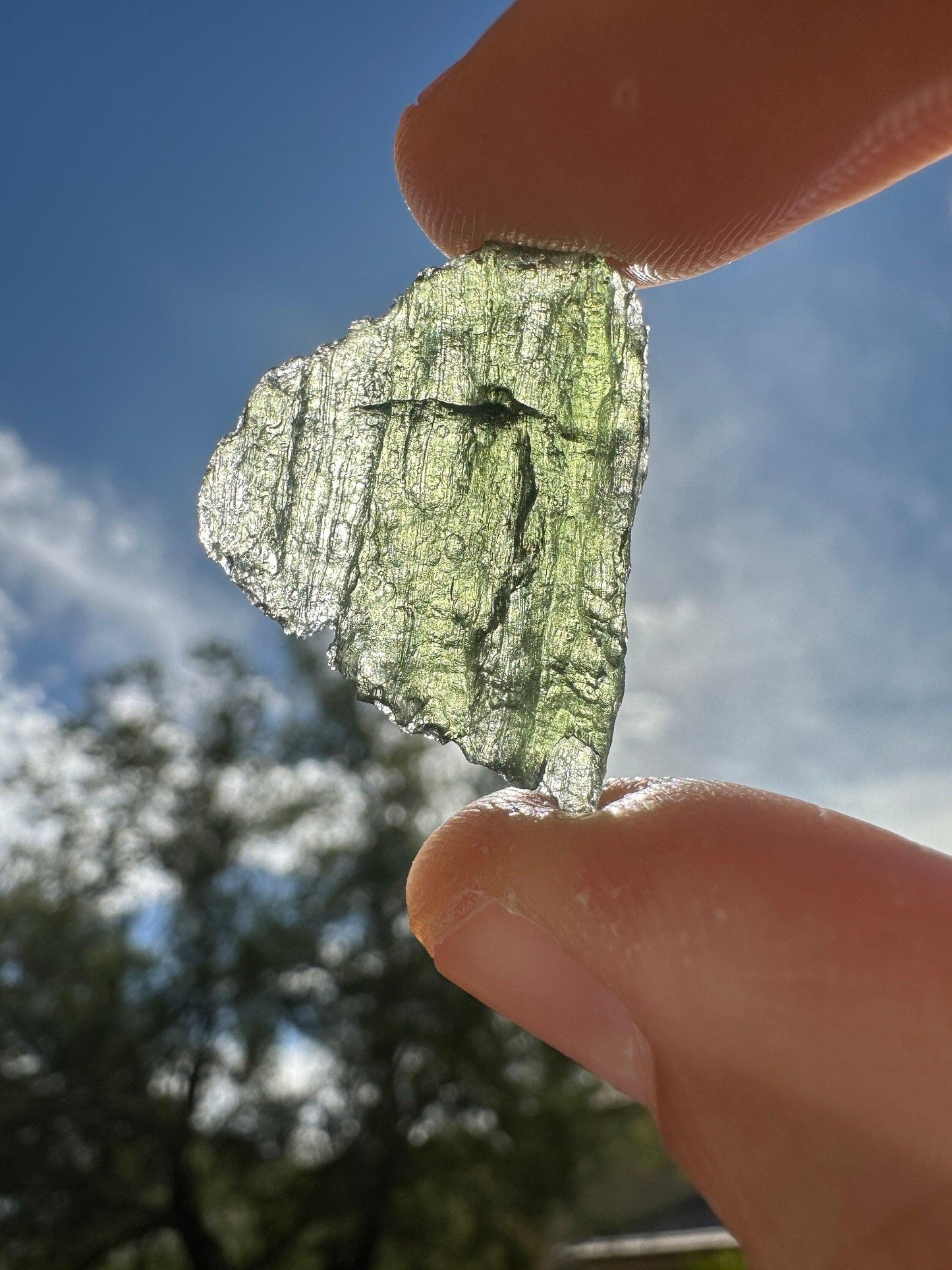 Moldavite Tektite Specimen, Czech Republic Meteorite, 3.17 grams