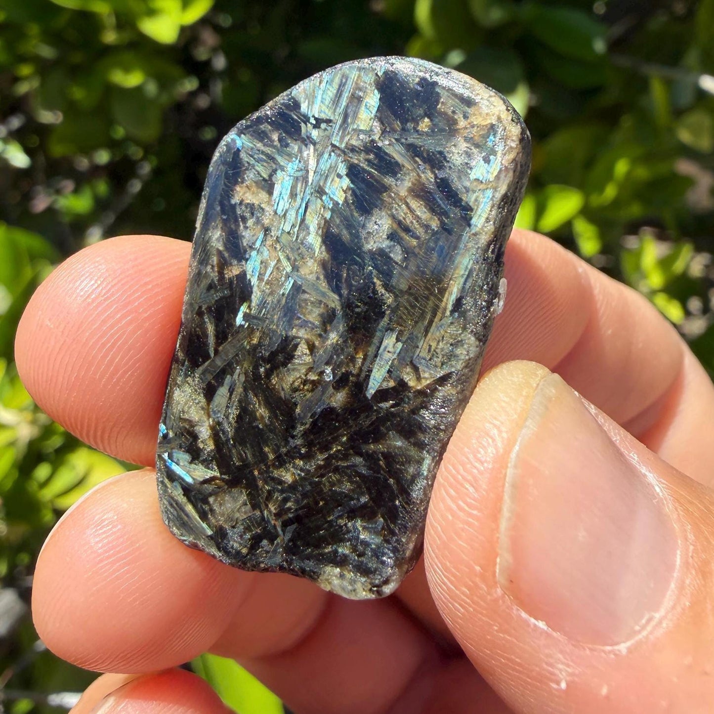 Rare Nuummite Crystal Finland, Genuine Sorcerer’s Stone, Iridescent Stone, 13.73g