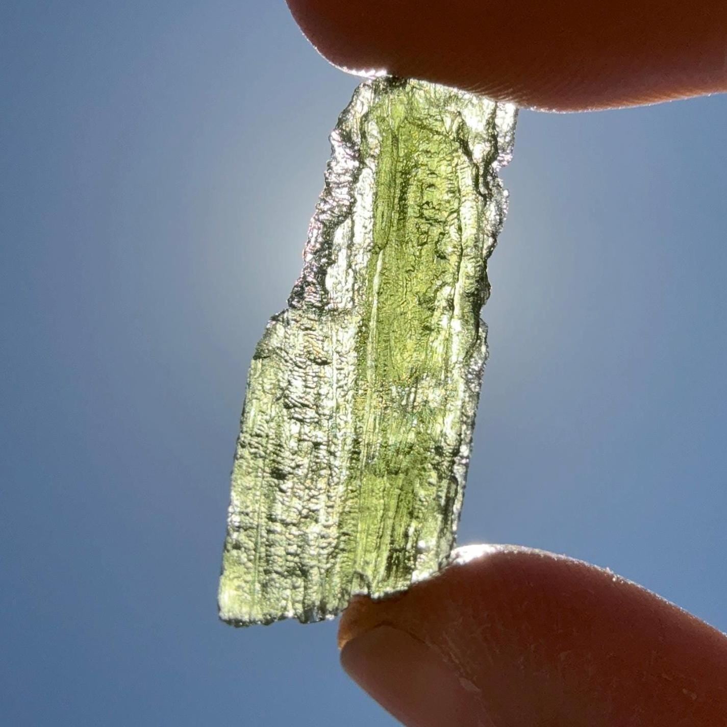 Moldavite Tektite Specimen, Natural Hole, Czech Republic (3.82 grams)