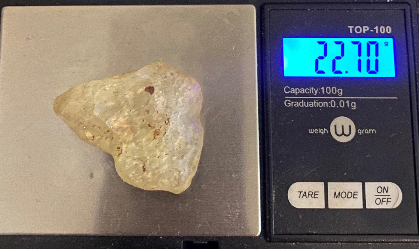 Rare Libyan Desert Glass: Golden Tektite Talisman, 22.70 grams
