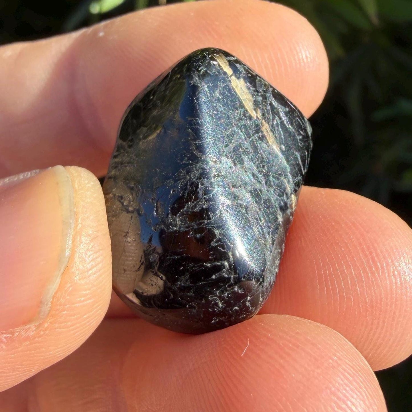 Greenland Nuummite Stone: Reiki Healing Stone, Protection Talisman, 10.83 grams