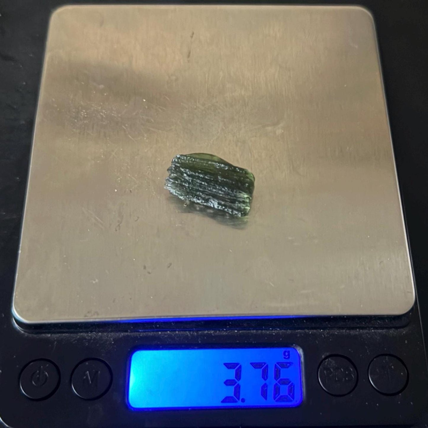 Moldavite Tektite Specimen: Authentic Crystal, 3.76g/18.8ct